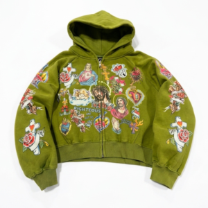We Are Righteous Moss “Risen King” Zip Up front view