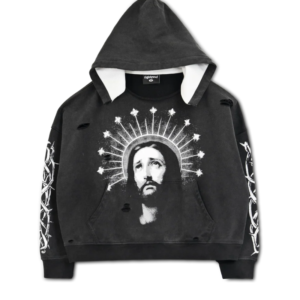 We Are Righteous “Crown of Light” Distressed Hoodie front view