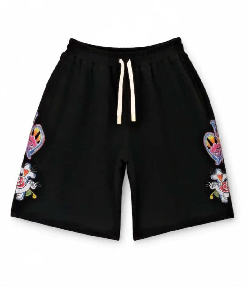 Righteous Risen King Shorts Black Righteous Risen King Shorts Black Front View