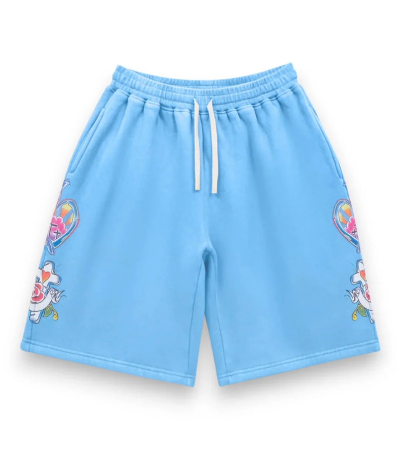 Righteous Risen King Shorts Blue Righteous Risen King Shorts Blue Front View