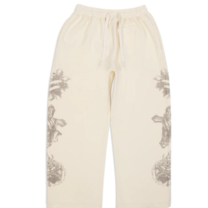Werighteous “Tatted Believer” Sweatpants (Cream) front view