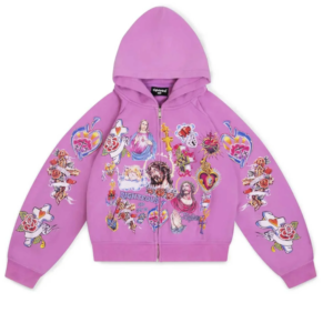 Righteous Risen King Zip Up Hoodie Purple front view