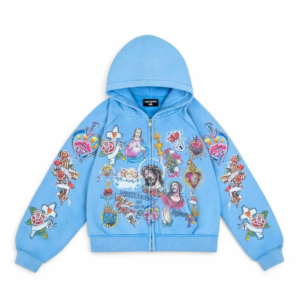 Blue Righteous Hoodie front view