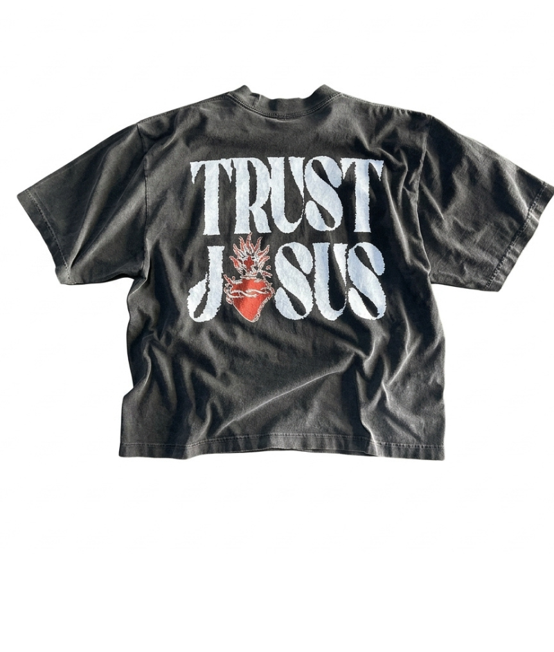 We Are Righteous Trust Jesus Tees Black Front We Are Righteous Trust Jesus Tees Black front view