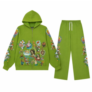 Righteous Graphic Green Zip Tracksuit
