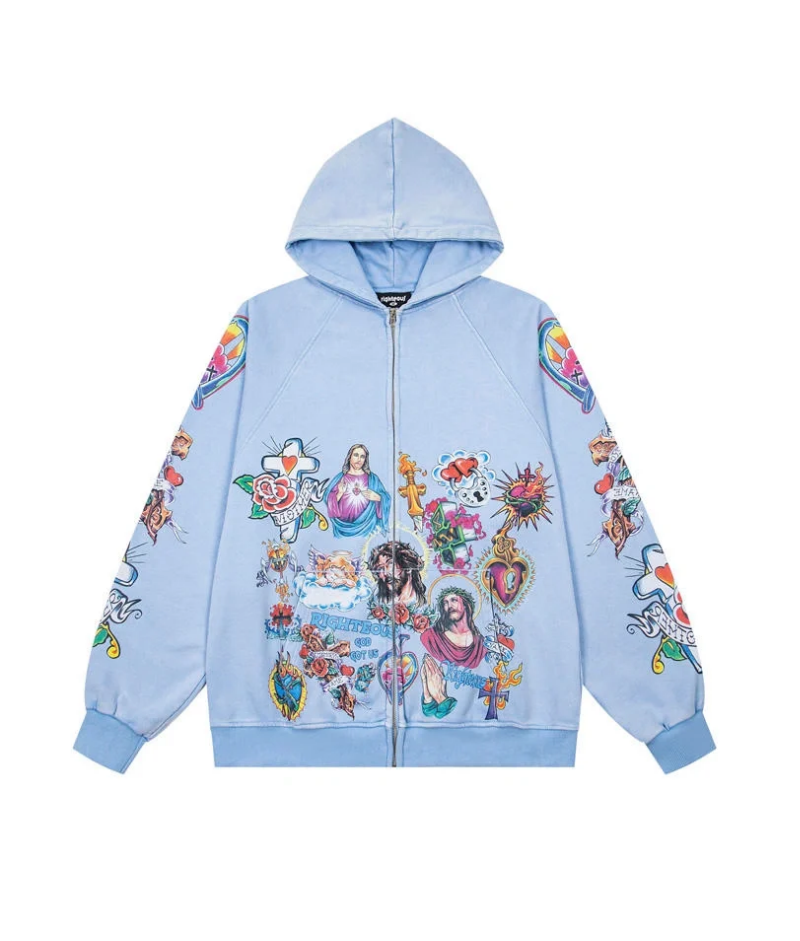 Righteous Blue Hoodie Righteous Blue Hoodie casual streetwear